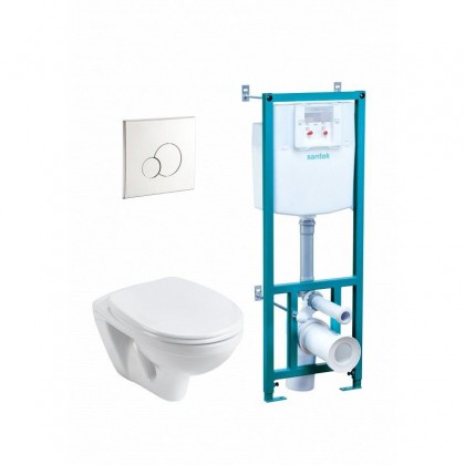 ПЭК Santek Бореаль унитаз+инсталляция 4в1. Распродажа! До конца мая сет 599р!