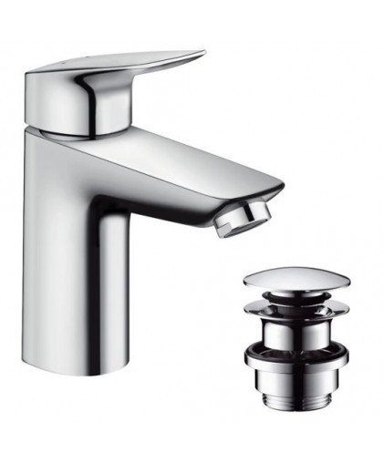 Смеситель для умывальника Hansgrohe Logis 100 71100000 с донным клапаном