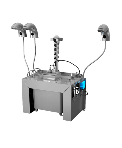 Комплект 3 шт. автоматических смесителей для холодной или температурно-подготовленной воды, с интегрированным автоматическим дозатором мыла, центральный 6 л бачок для мыла, 24 В SLU 45M3