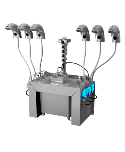 Комплект 6 шт. автоматических смесителей для холодной или температурно-подготовленной воды, с интегрированным автоматическим дозатором мыла, центральный 6 л бачок для мыла, 24 В SLU 45M6
