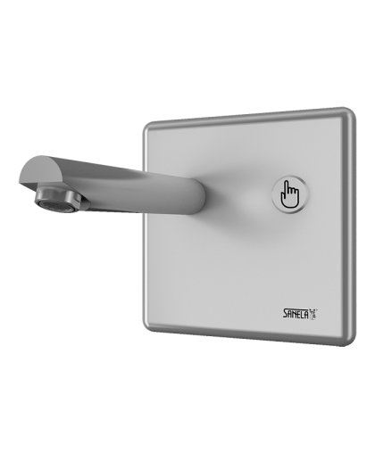 Настенный смеситель с пьезо кнопкой, плечо вытекания 250 мм, 24 В пост. SLU 04P25