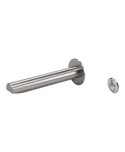 Комплект пьезо нержавеющего настенного плеча вытекания для монтажа в мойку, матовая поверхность, 24 В пост. SLU 39PX