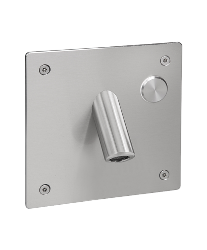 Настенный нержавеющий смеситель с пьезо кнопкой и антивандальной крышкой, для подачи холодной или заранее подготовленной воды, 24 В пост. SLU 44P