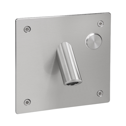 Настенный нержавеющий смеситель с пьезо кнопкой и антивандальной крышкой, для подачи холодной или заранее подготовленной воды, 6 В SLU 44PB