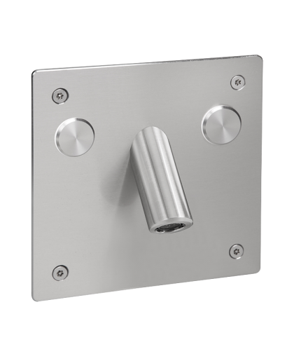 Настенный смеситель для подачи холодной и теплой воды (2 пьезо кнопки) с антивандалной крышкой, 24 В SLU 44PP