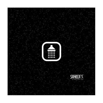 Электронное сенсорное управление душем для подачи холодной или температурно-подготовленной воды, цвет стекланной крышки REF 0337 металлически-чёрный, подсветка белая, 24 В SLS 30D