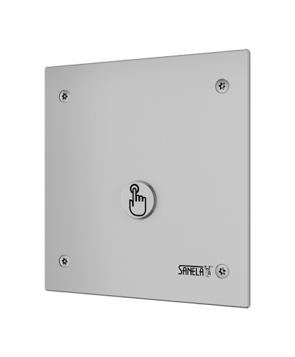 Устройство смыва с пьезо кнопкой для писсуара, с антивандальной крышкой, с монтажной коробкой, 24 В пост. SLP 02PA