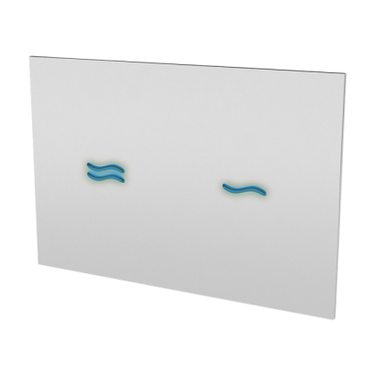 Электронное сенсорное устройство для смыва унитаза, цвет стекланной крышки REF 1502 белый, подстветка голубая, 24 В SLW 30A