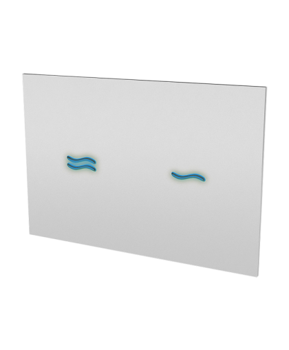 Электронное сенсорное устройство для смыва унитаза, цвет стекланной крышки REF 1502 белый, подстветка голубая, 24 В SLW 30A