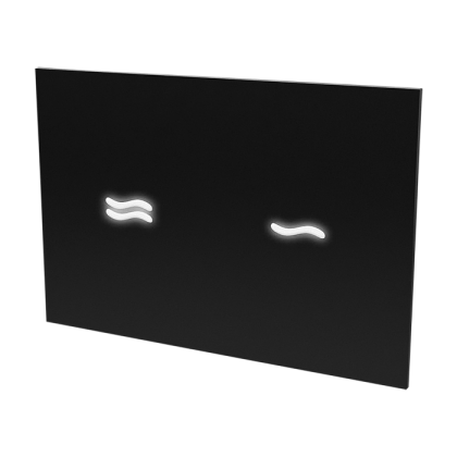 Электронное сенсорное устройство для смыва унитаза, цвет стекланной крышки REF 9005 чёрный, подсветка белая, 24 В SLW 30E