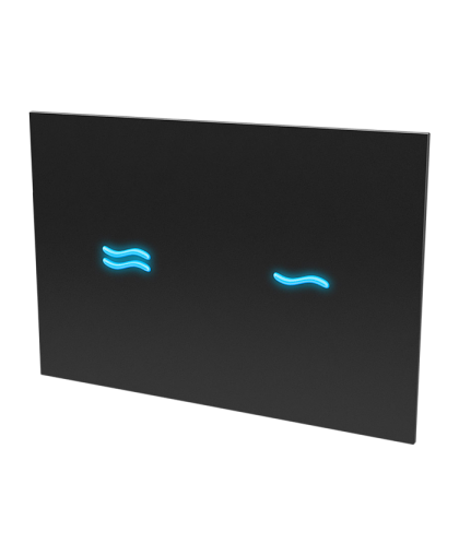 Электронное сенсорное устройство для смыва унитаза, цвет стекланной крышки REF 9005 чёрный, подстветка голубая, 24 В SLW 30F