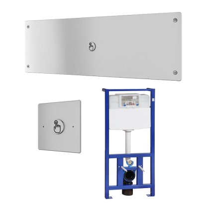 Устройство смыва унитаза с пьезо кнопкой, с антивандальной крышкой,&nbsp; с дополнительной выносной пьезо кнопкой для инвалидов, с рамой SLR 21, 24 В пост. SLW 04PA