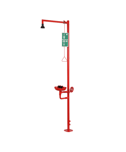 Нержавеющий аварийный душ с фонтаном для промывки глаз, отдельно стоящий SLSN 23
