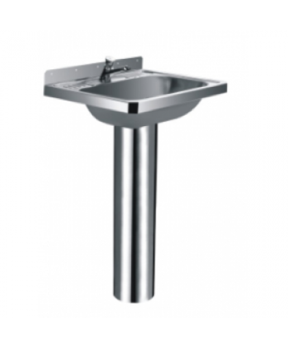 Раковина одинарная антивандальная с пьедесталом из нержавеющей стали MF-151