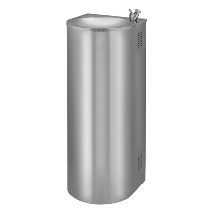 Нержавеющий питьевой фонтан с нажимной арматурой, монтаж к стене, охлаждение SLUN 43C