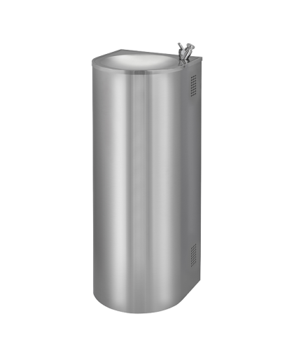 Нержавеющий питьевой фонтан с нажимной арматурой, монтаж к стене, охлаждение SLUN 43C