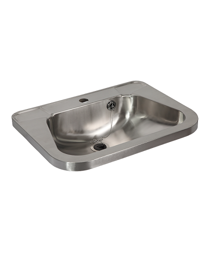 Нержавеющий подвесной умывальник с отверстием для смесителя SLUN 26