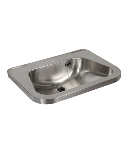 Нержавеющий подвесной умывальник без отверстия для смесителя SLUN 26A