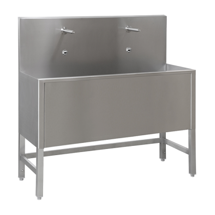 Нержавеющий антивандальный желоб на ножках&nbsp; с интегрированной электроникой (2 шт.), длина 1250 мм, 24 В пост. SLUN 50EA