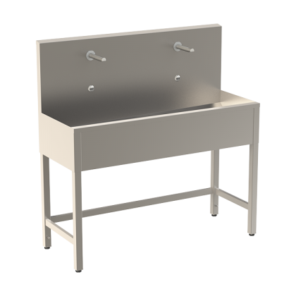 Нержавеющий желоб на ножках с интегрированной электроникой (2 шт.), термостатическим смесителем, длина 1250 мм, 24 В пост. SLUN 50ET