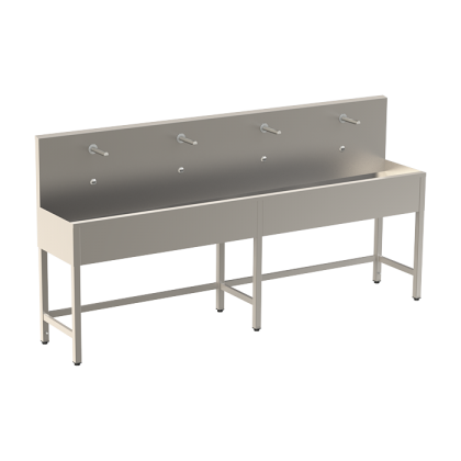 Нержавеющий желоб на ножках с интегрированной электроникой (4 шт.), термостатическим смесителем, длина 2500 мм, 24 В пост. SLUN 52ET