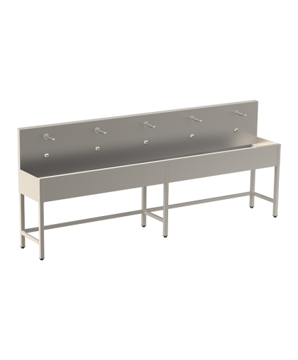 Нержавеющий желоб на ножках с интегрированной электроникой (5 шт.), термостатическим смесителем, длина 3000 мм, 24 В пост. SLUN 53ET