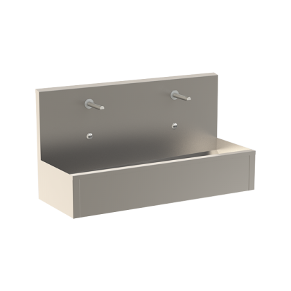 Нержавеющий подвесной желоб с интегрированной электроникой (2 шт.), термостатическим смесителем, длина 1250 мм, 24 В пост. SLUN 80ET