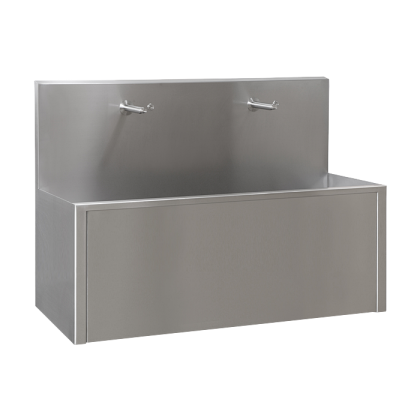 Нержавеющий антивандальный настенный желоб с интегрированной пьезо электроникой (2 шт.), длина 1250 мм, 24 В пост. SLUN 80PA