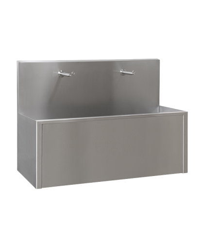 Нержавеющий антивандальный настенный желоб с интегрированной пьезо электроникой (2 шт.), длина 1250 мм, 24 В пост. SLUN 80PA