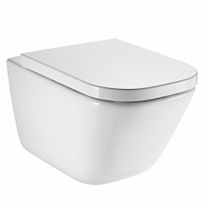 Унитаз подвесной Roca The Gap Clean Rim [A34647L000 + 801472004] с пневмокрышкой, петли метал