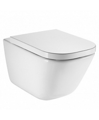 Унитаз подвесной Roca The Gap Clean Rim [A34647L000 + 801472004] с пневмокрышкой, петли метал